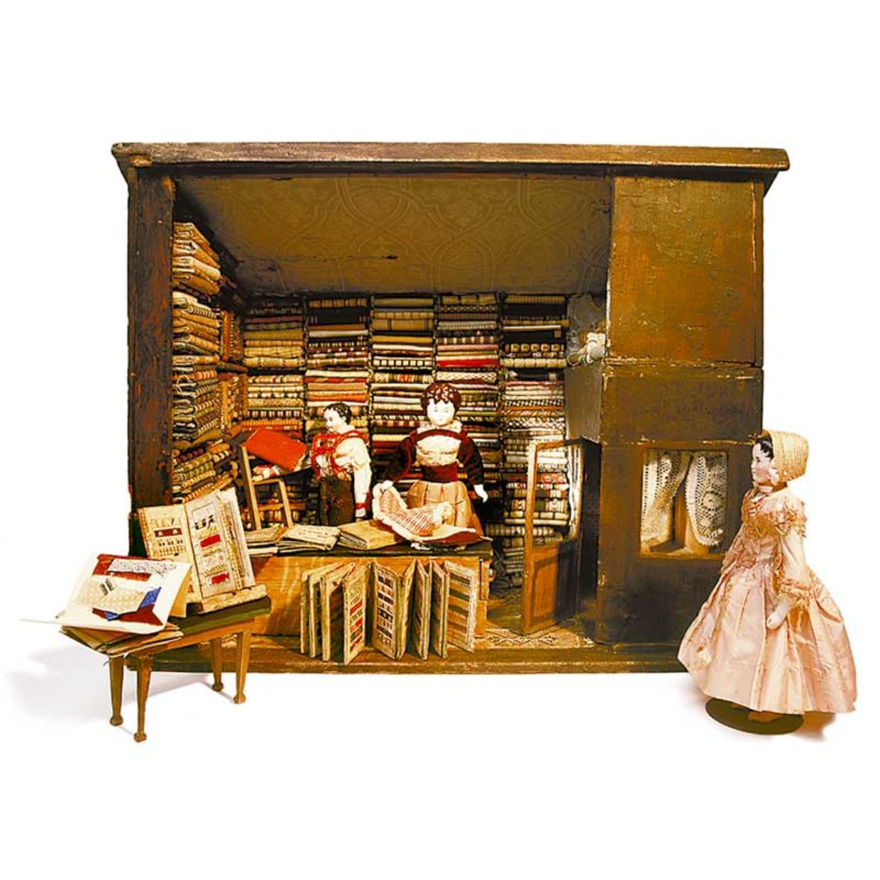 Antico negozio di stoffe, 1850, Germania